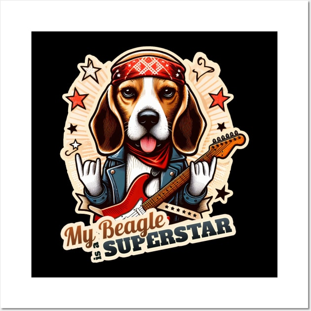 Beagle Rockstar Wall Art by k9-tee